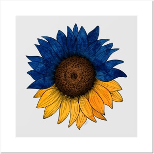 Support Ukraine Sunflower Blue Gold Colors Posters and Art